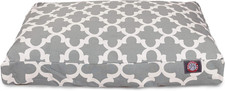 Gray Trellis Large Rectangle Pet Bed with Washable Cover for Indoor/Outdoor Use