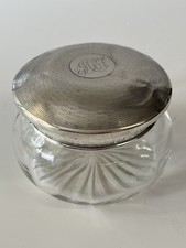 Silberdose Kristall Sterling 10 x 8 cm Bonboniere 1921 London