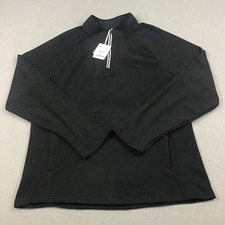 Ben Sherman Sport Sweater Men L Black Solid 1/4 Zip Golf Micro Fleece Pullover