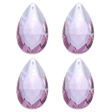 K9 Crystal Pendants Teardrop Beads, 4 Pack 50mm Chandelier Prisms DIY, Purple
