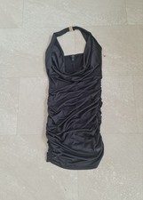 Ladies black Halter neck ruched mini bodycone dress size 8. River Island. New 