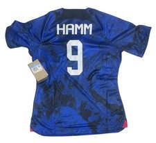 Mia Hamm, 9, Women's Nike Royal USMNT Away Authentic Jersez, size WOMEN'S XL