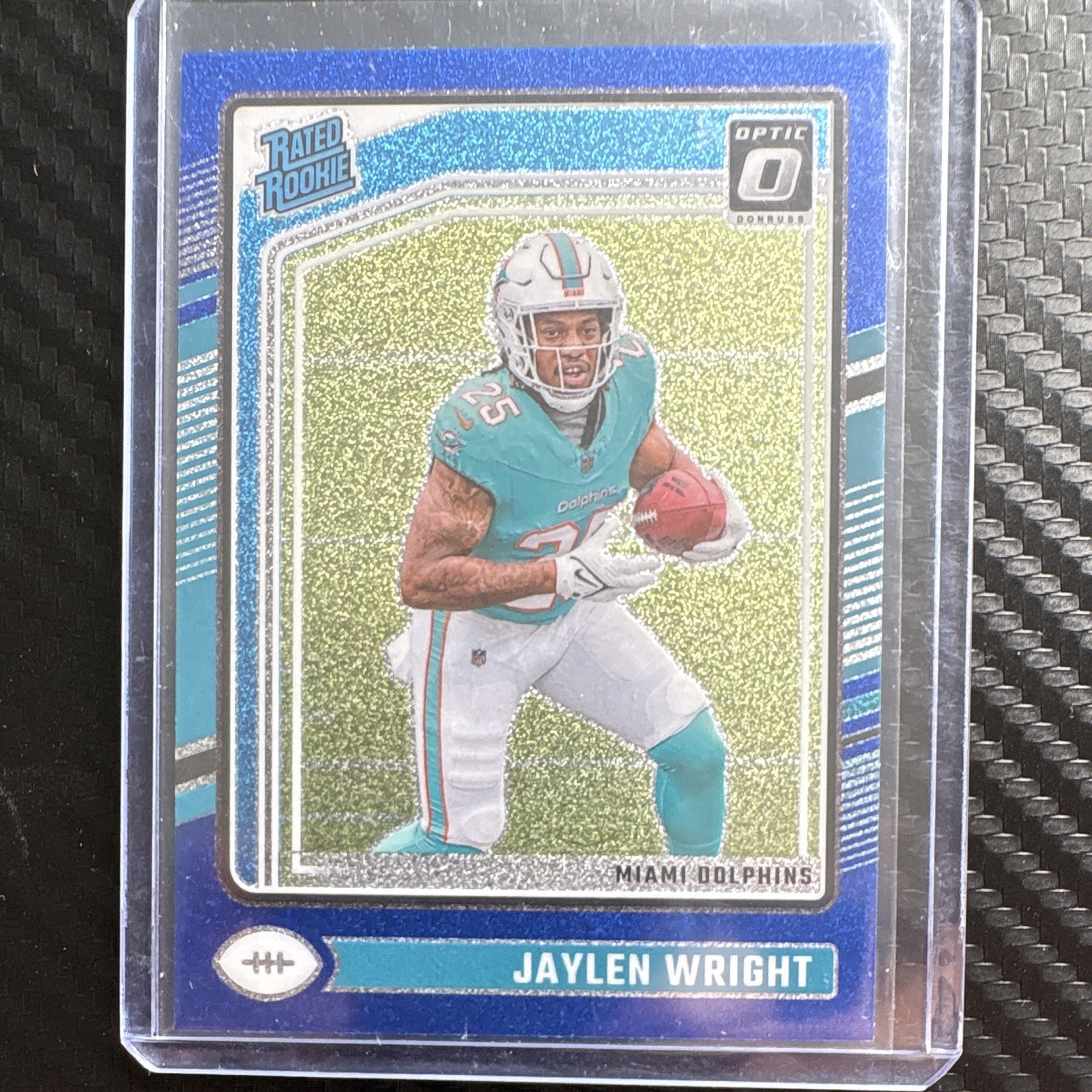 Panini 2024 Donruss Optic Jaylen Wright Rated Rookie Blue Glitter Prizm #249