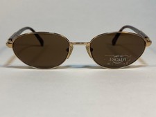 ESCADA Vintage Sunglasses E-1078 E13 Gold Brown Oval NOS Made in France