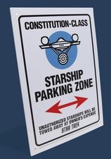 Constitution-Class Starship Parking Zone Star Trek Tin Metal Novelty Decor Sign