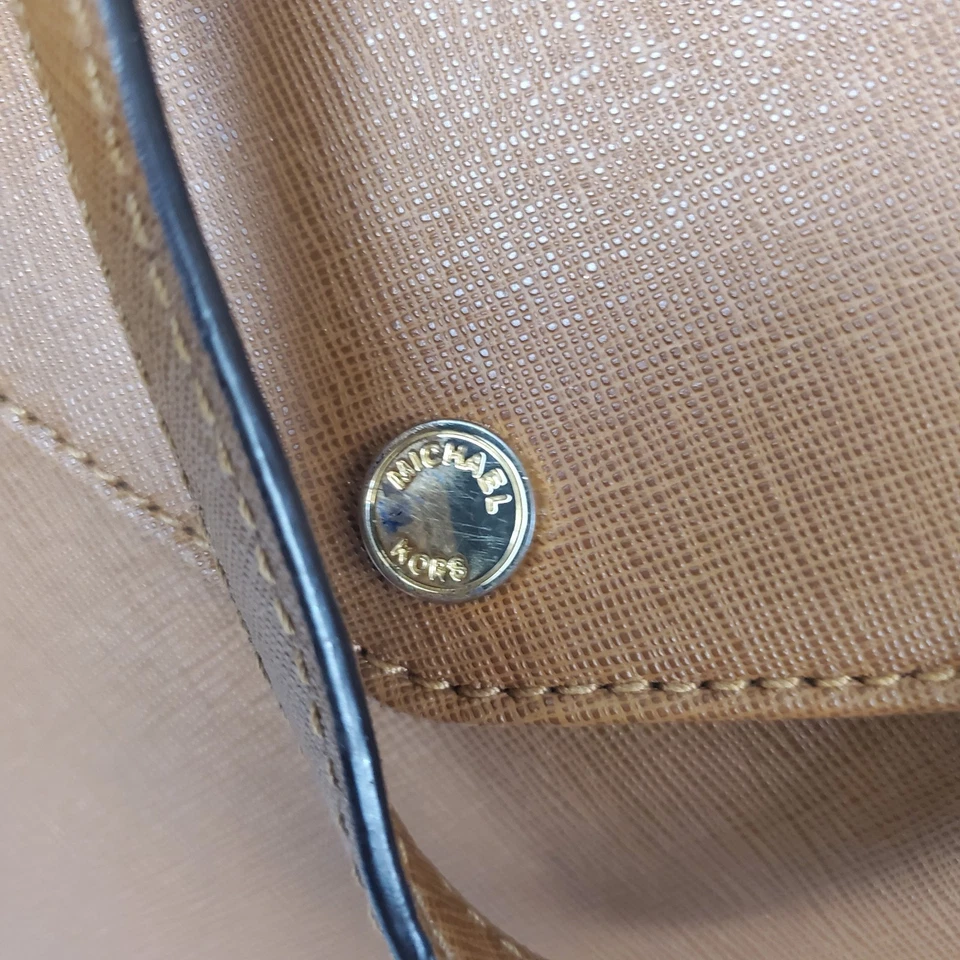 Michael Kors Jet Set Saffiano Bolso Grande Cuero Marrón Hermoso Foto 3 de 4