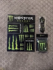 NEW Monster Energy Drink 12pk Sticker Sheet, Lanyard, And 5 Patches