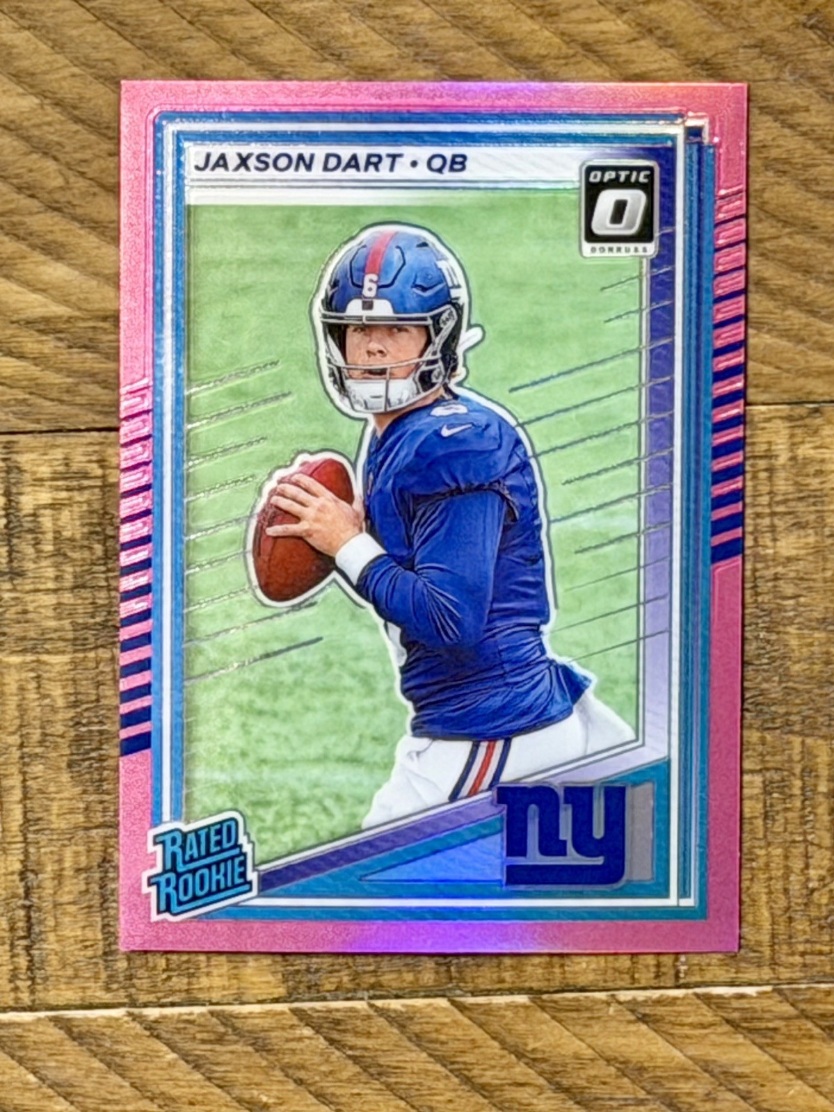 2025 Panini Donruss - Rated Rookie Jaxson Dart #400 Optic Preview Pink Prizm