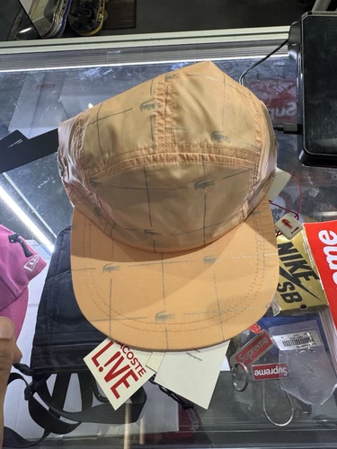 Supreme Lacoste Live ! Casquette de camp réfléchissante Peach SS18