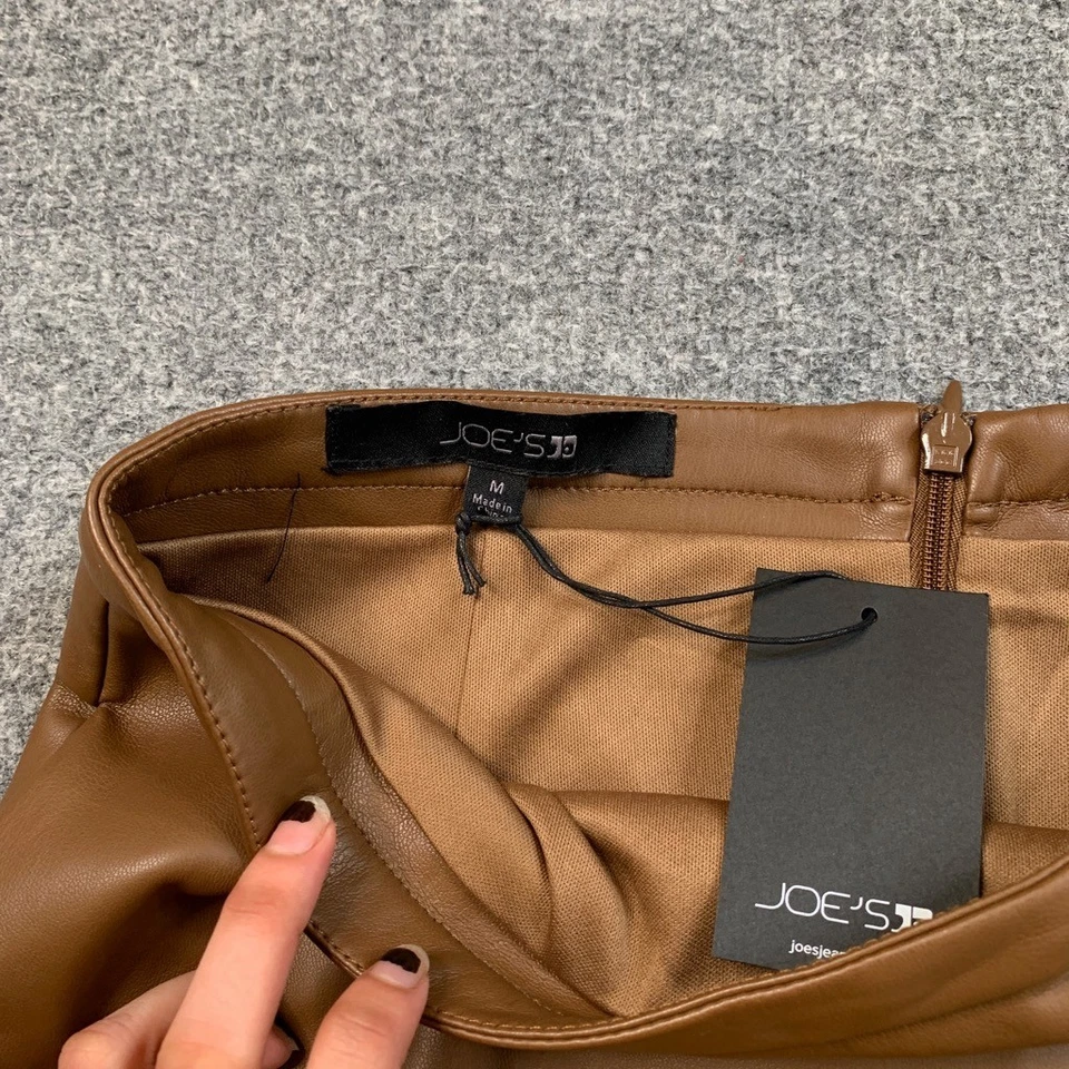 Joes джинсы юбка женщин M средний коричневый искусственной кожи карандаш молнии назад разрез Midi - Изображение 4 из 4