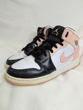 Nike Air Jordan 1 Mid Crimson Tint Arctic Orange Black 554725-133 Kids Size 6Y