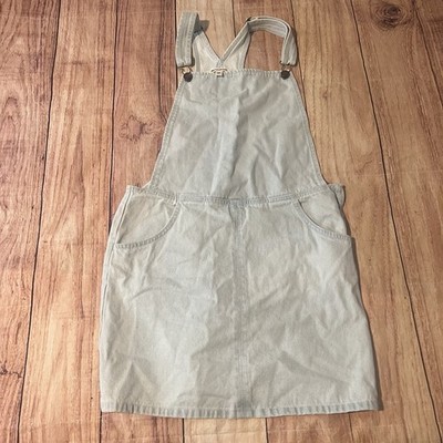 Billabong Women s Jean Denim Bib Overalls Mini Skirt Fade Away Denim Sz 10