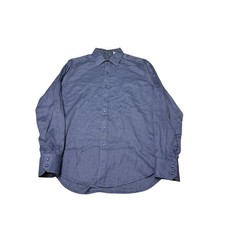 Robert Graham Mens Classic Fit Blue Textured Paisley Trim Button Down Shirt M