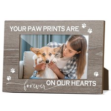 Your Pawprints Are Forever in Our Heart Dogs Memorial Frame Wooden Photo Fram...