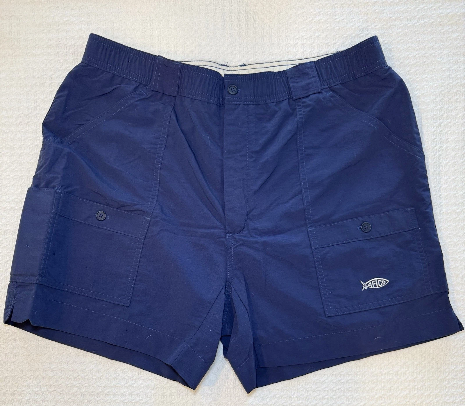 AFTCO Bluewater Fishing Shorts Mens 40 Blue Cargo Utility Performance Outdoor