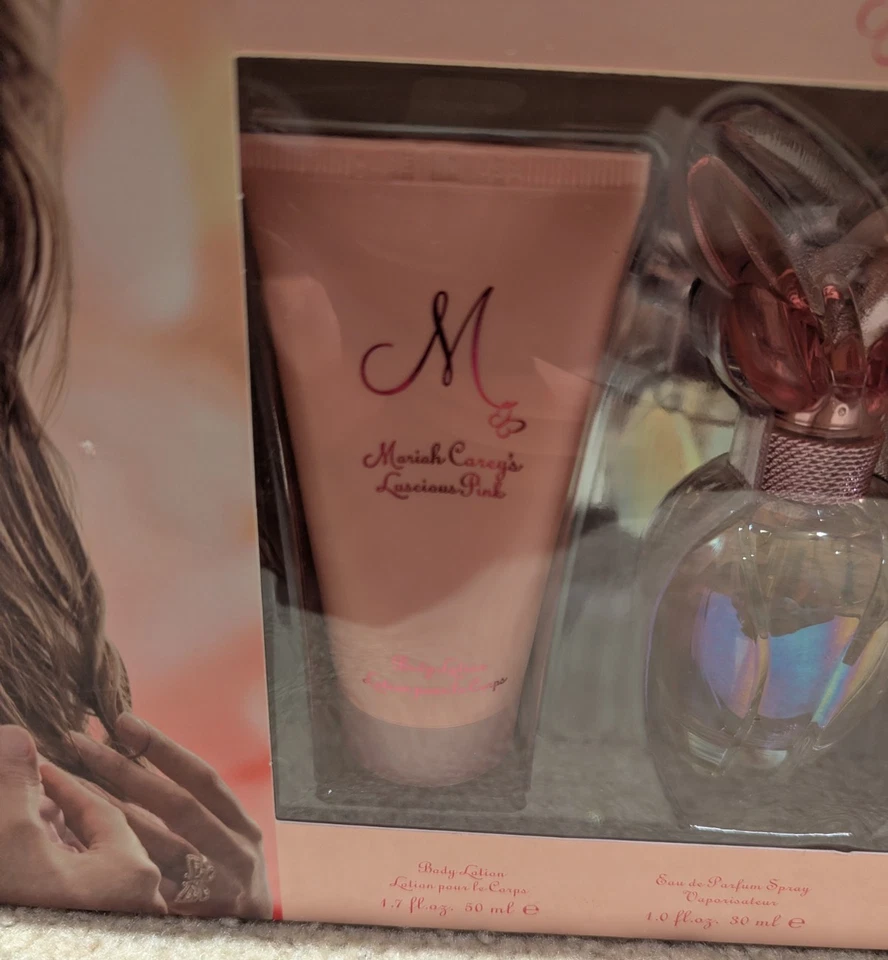 Новый в коробке Mariah Carey сочныйный розовый 3 шт подарочный набор лосьон для тела, парфюм, пузырьковая ванна - Изображение 2 из 4