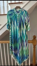 Emilio Pucci Formfit Rogers Turquoise Blue Nightgown Robe Vintage 60s/70s, S