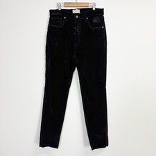 We The Free People Pants Womens 30 Velvet High Rise Button Fly Unfinished Hem