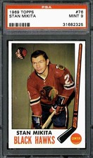 1969 Topps #76 Stan Mikita - PSA 9