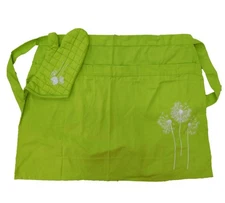 Home Bright Green Classic Kitchen Cooking Apron & Oven Mitt Set