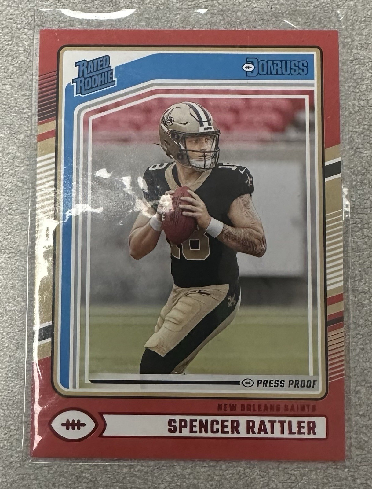 2024 Donruss Spencer Rattler Press Proof Red Rated Rookie #359 Saints
