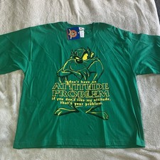 Vintage 90s Taz Looney Tunes Shirt Mens XL Green Tasmanian Devil Cartoon