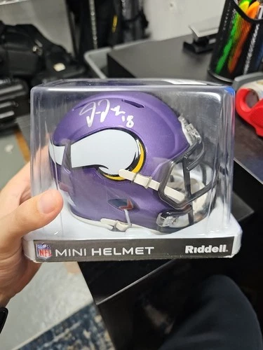 Justin Jefferson ROOKIE Autograph Minnesota Vikings Speed Mini Helmet Beckett