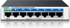 8 Port Gigabit Switch, Easy Smart Managed Ethernet Network Hub, Black 