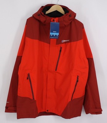 BERGHAUS HERREN ARRAN SHELL JACKE WASSERDICHT OUTDOOR GR XXL ROT UVP £200 IB