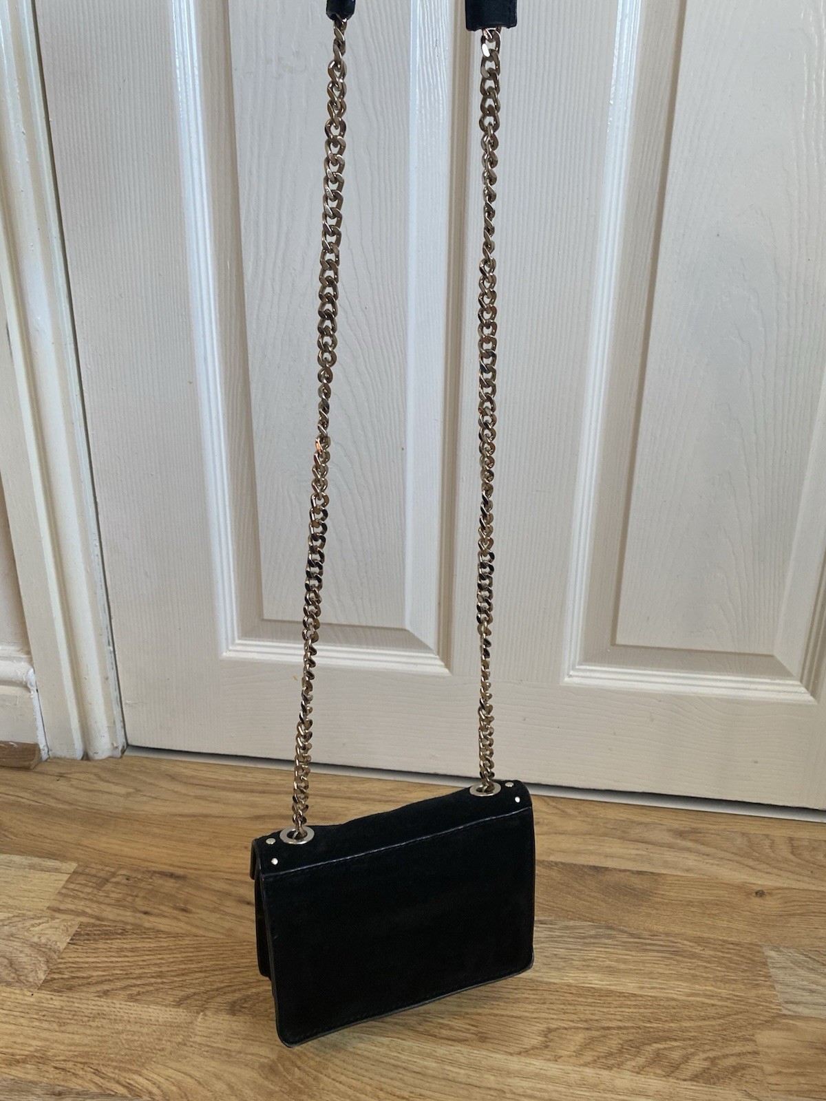 Zara Basic Collection Black Leather Suede Chain S… - image 5