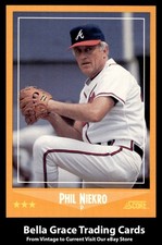 1988 Score Phil Niekro #555 Atlanta Braves MLB Baseball 