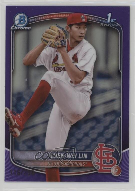 2025 Bowman Chrome Prospects Purple Refractor 116/250 Chen-Wei Lin #BCP-141 19n6