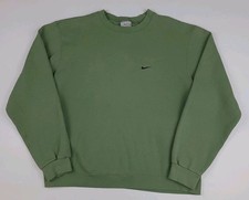 Vintage Nike Sage Green Swoosh Logo Sweatshirt USA Made M/L Fit Air Sport 90s