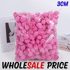 500PCS Foam Roses 3cm Artificial Foam Flower Heads DIY Rose Bear Decor Gift UK