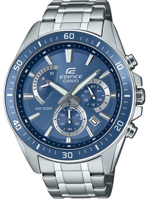 Casio EFR-552D-2AVUEF Edifice Chrono 47mm 10ATM Chronograph Quarz Herren Blau...