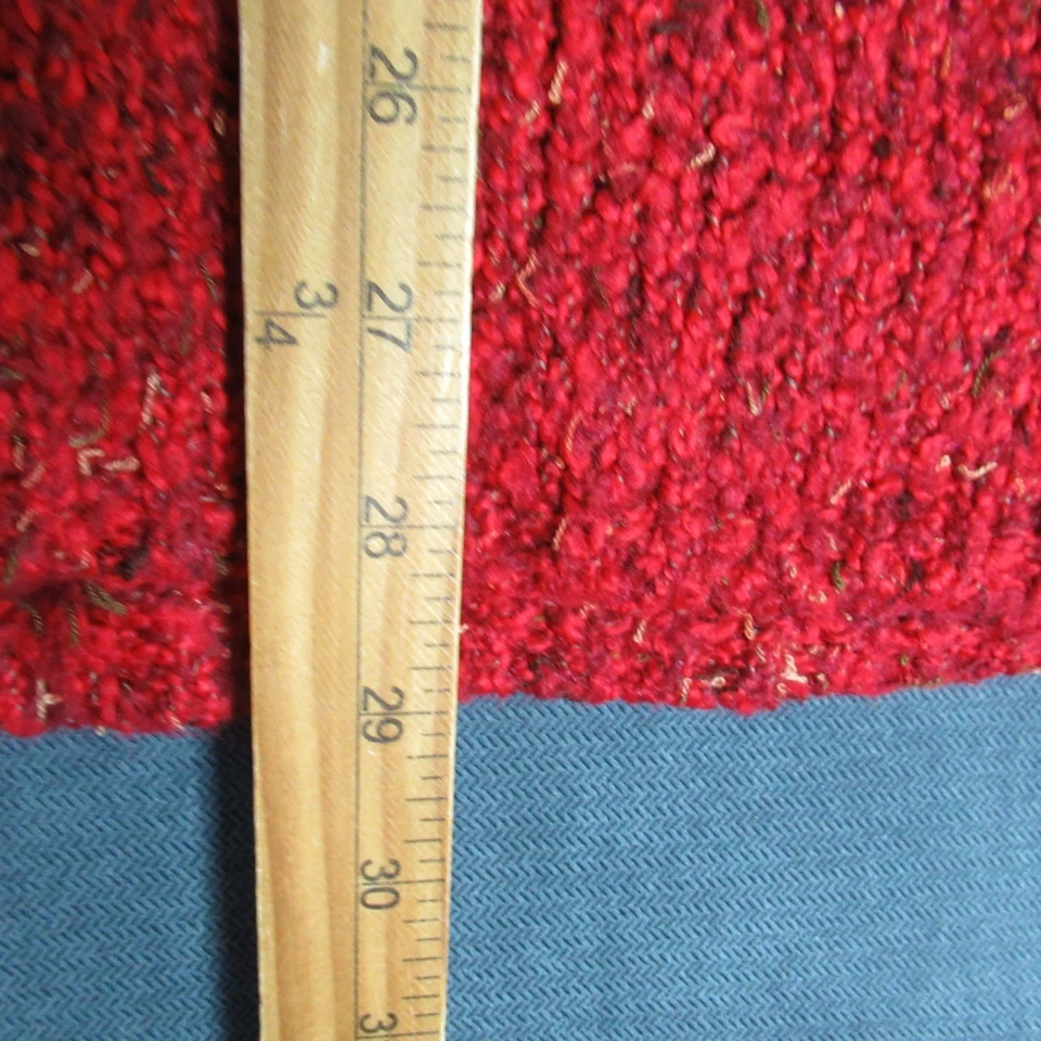 Cárdigan Vintage Denim & Co Mujer Grande Rojo Tejido Suéter Un Botón Acogedora Abuela Foto 3 de 4