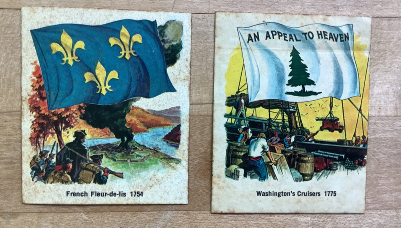 2 National Flag Floundation Stickers 1975 & 1976 Fleer Group And Quality Bakers