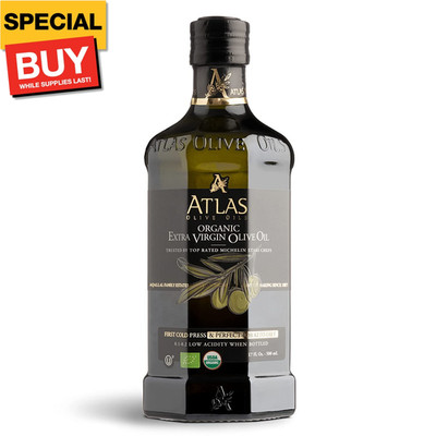 Atlas Organic Cold Pressed Moroccan Extra Virgin Olive Oil, Polyphenol Rich | EV