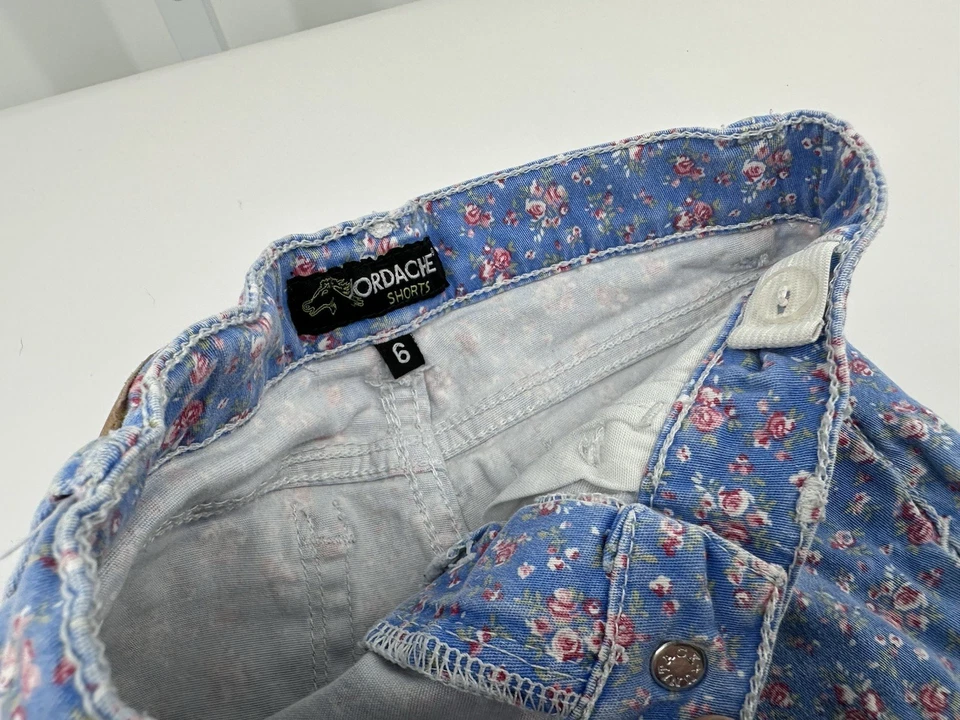 90s toddler girl JORDACHE jean shorts floral denim vintage size 6 y2k - Image 3 of 4