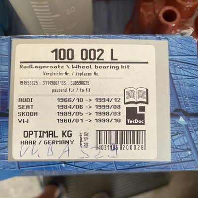 Optimal Radlagersatz 100002 für AUDI SEAT SKODA VW