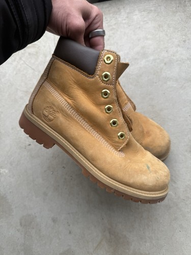 Timberland Men's 6 Inch Premium Waterproof Boots Wheat Nubuck Men’s, Size 5M - Picture 2 of 11