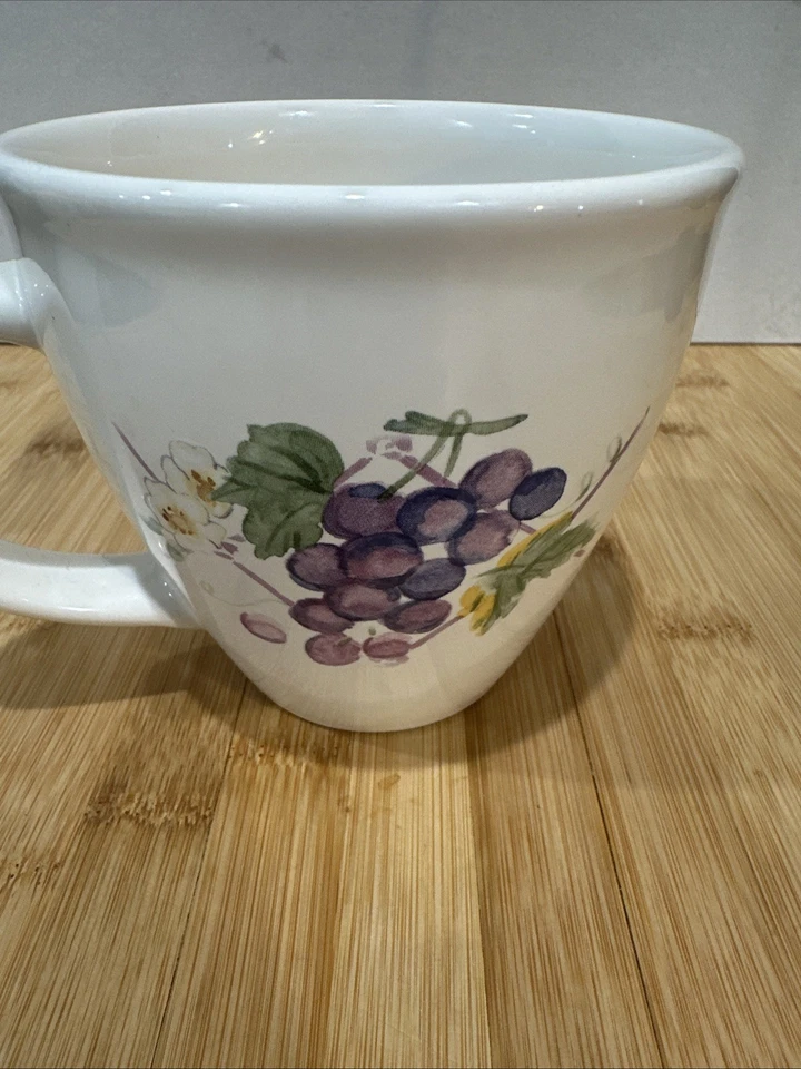 Tazas de café vintage con patrón de uva Pfaltzgraff taza de cerámica apertura de boca grande * Foto 3 de 4