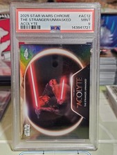 PSA 9 Mint The Stranger/Unmasked #AC12 Star Wars Topps Chrome Graded Card 2025