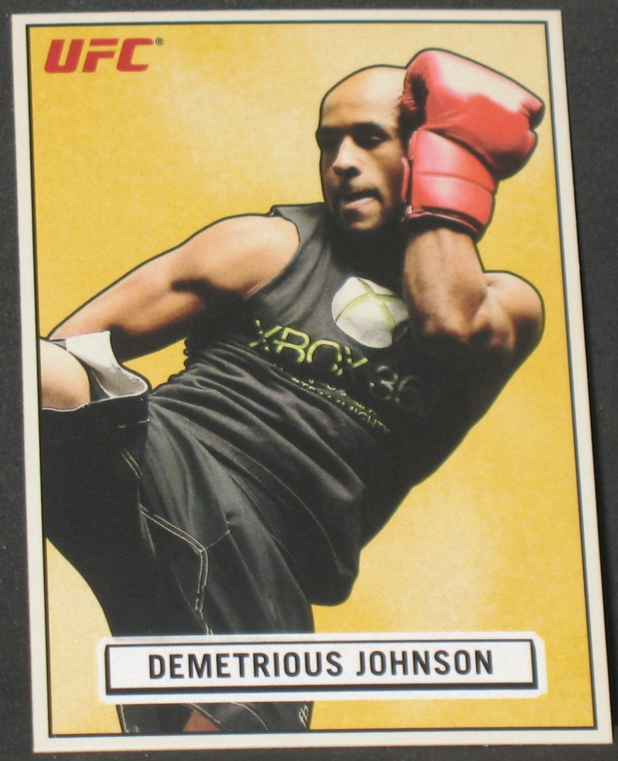 Demetrious Johnson #OS-DJ Ufc Cards 2013 Topps UFC Bloodlines Octagon Side trading card — raw and PSA graded price guide