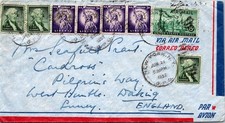 GOLDPATH: US AIRMAIL 1957 ENGLAND,15C,PAIR,NEW YORK,NY. CV906_P29