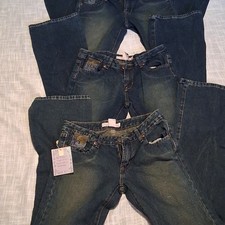 7 For All Mankind Blue Denim Straight Jeans Embroidered 5-Pocket