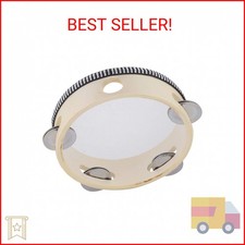 Hand Held Tambourine Drum 6 inch Bell Birch Metal Jingles Percussion Gift Musica