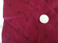 4885. NAVY STARS on DEEP RED Crafts, Quilting COTTON FABRIC - 44" x 7/8 yd.