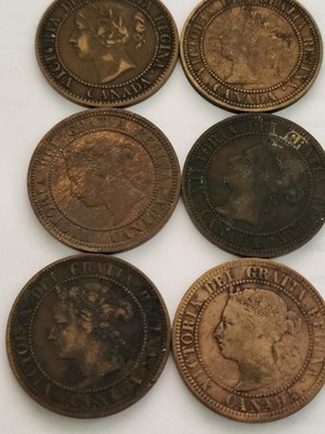 Lot Of 15 Canada Large Cents see list below