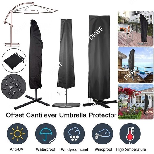Large Heavy Duty Garden Parasol Cover Patio Umbrella Black Protection Waterproof - Picture 6 of 12